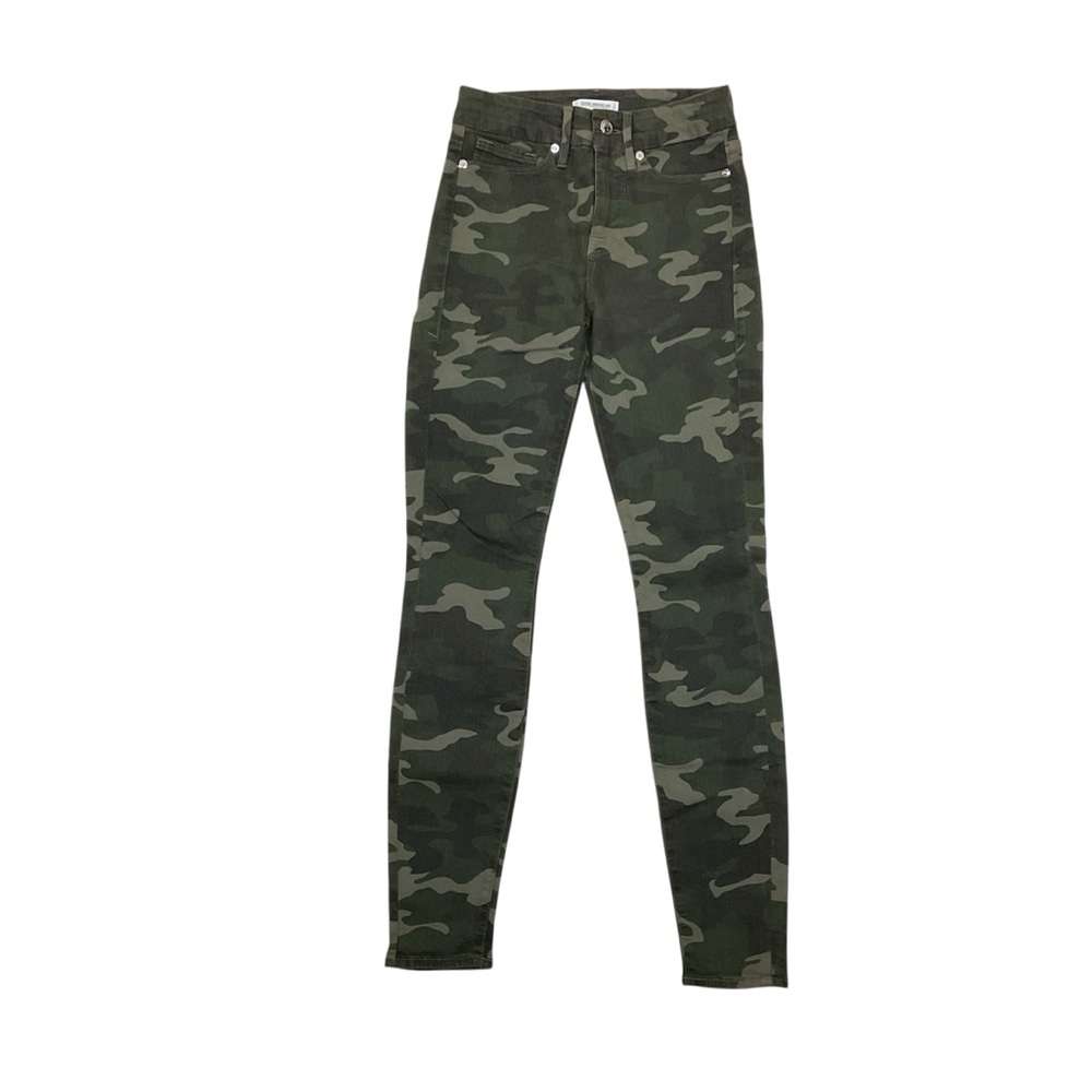 Good American Good Legs Camo Skinny Jeans Green Size 24
